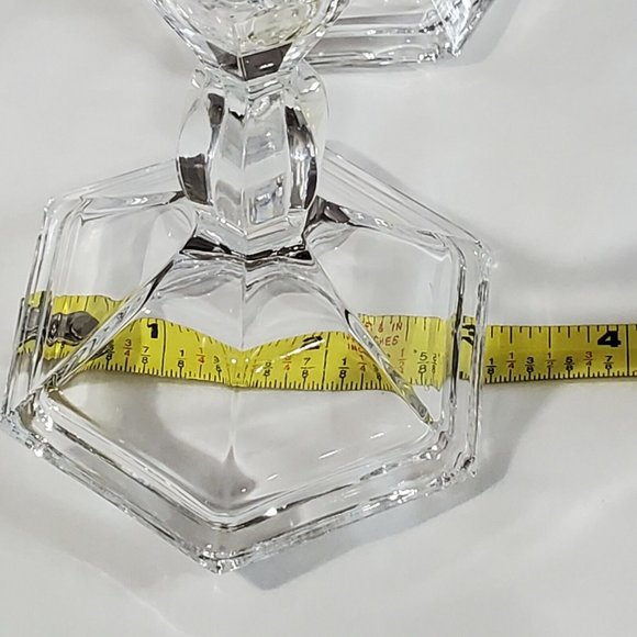 Michael C Fina 24% Lead Crystal Candlestick Holders set 4" made in USA - Picture 12 of 12